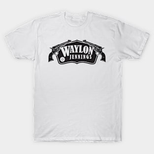 Waylon Jennings Gun Art Logo T-Shirt